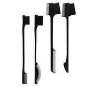 HOOWIFFY 4 Pieces Dual-Headed Eyebrow Brush and Hairline Comb Set, Small Multifunctional Makeup Tools for Precise Brow Styling and Hair Wax Detailing, Accessories for Makeup Practice and