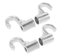 HOOWIFFY 4pcs Aluminum Alloy Wardrobe Rod Holder Closet Rod Support Hooks Silver Sturdy Smooth Finish Thickened Design for Wardrobe and Closet