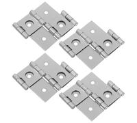 HOOWIFFY 4pcs Double Swing Hinges Iron Door Hinge Replacement High Stability and Firm Secure Fit Suitable for Screens and Furniture, Hole Distance 25mm, Silver