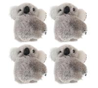 HOOWIFFY 4pcs Plush Koala Clips Kawaii Accessories Little Girl Hair Clips Creative Koala Design Furry Texture Comfortable to Use Teens Party Photo Props