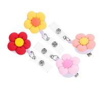 HOOWIFFY 4pcs Retractable Badge Holders Retractable Id Card Holder 1.5inch with Reel Clip Fastened Back Clip Design for Industry Workers Doctor