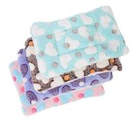 HOOWIFFY 4pcs Small Pets Cage Liner Warm Winter Nest Mat for Hamster and Small Animals Soft Coral Fleece and Polyester Sherpa Comfortable Sleep Mat for Pet Bed