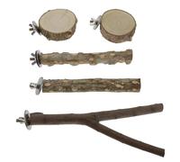 HOOWIFFY 5 Pcs Parrot Perch Bird Standing Rod Chewable Practical High-grade Wooden Material Can Be Installed on The Cage Suitable for Parrots and Birds Gift for Families Or Friends
