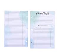 HOOWIFFY 50pcs Client Record Cards Green Paper with Hole Design for Comprehensive Details and Versatile Usage, Suitable for Hotels and Restaurants, Profile Information Sheet for Organised