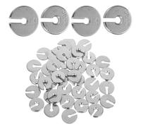 HOOWIFFY 50pcs Physics Lab Weights Set Metal Slotted Masses Precise Weight Calibration Compact Portable Design Chromium Plated Iron Material Indoor Classroom Use Includes 5g