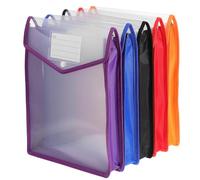 HOOWIFFY 5pcs A4 Letter Size Expanding Document Folders with Snap Closure, Plastic File Envelopes in Blue, Black, Red, Purple, Orange for Office Filing and Receipt Organization
