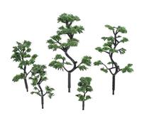 HOOWIFFY 5pcs Model Trees and Bushes with Base Miniature Simulation Model Landscape Trees in Green Plastic Design for Urban Planning