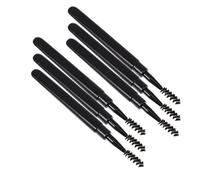 HOOWIFFY 6pcs Eyelash Brush Makeup Eyelash Brush with Lid Plastic Man-made Fiber Ergonomic Design and Women Beauty Application