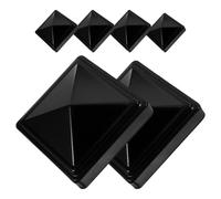 HOOWIFFY 6pcs Fence Post Cap Square Black Galvanized Iron Sheet Fence Post Cover for 50mm Square Tube Preventing Debris and Water Accumulation