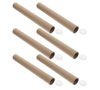 HOOWIFFY 6pcs Kraft Paperboard Tubes Packing Tubes 36inch with Plastic Caps for Item Protection and Easy to Use Commercial Moving for Artists and Students