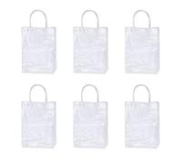 HOOWIFFY 6pcs Red Wine Bags DIY Bags Pvc Plastic Square Bottom Greater Carrying Capacity Easy Standing for Party Elegant Stylish Unique Style