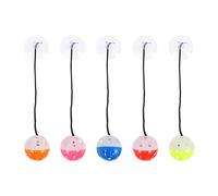HOOWIFFY 6pcs Reptile Bell Balls Lizard Bell Balls Plastic with Suction Cup and Rope Makes Sound When Shaken Hanging on The Reptile Tank for Bearded Dragon and Lizard Assorted style