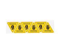 HOOWIFFY 6pcs Safety Warning Label Electric Shock Hazard Warning Sign Yellow Triangular Pvc Sticker Adhesive Backing for High Voltage Equipment in Industrial Settings