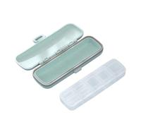 HOOWIFFY 7 Compartments Mini Medicine Case Portable Pill Organizer Box with Wheat and Material Silicone Seal Ring Easy Access for Travel and Short Weekend Trip