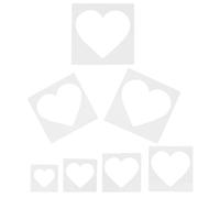 HOOWIFFY 7pcs Heart Shaped Plastic Painting Stencils for DIY and Home Decor, Lightweight and Sturdy Reusable Templates for Valentines Day and Mother's Day Wall Art