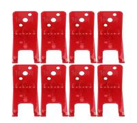 HOOWIFFY 8 Set Fire Extinguisher Mount Wall Brackets in Red, Heavy Duty Iron and Plastic Construction, Prevents Sliding and Simplifies Routine Checks, for Garage and Cabinet Use