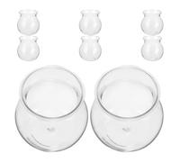 HOOWIFFY 8pcs Clear Hydroponic Plant for Succulents Transparent Unbreakable Terrarium Planters with Creative Grass Doll for Home Desk Bookshelf Decor and Easy Growth Monitoring