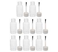 HOOWIFFY 8pcs Empty Nail Polish Bottle Reusable Nail Gels Bottle 2.55x0.98x0.98in Pet Material Cylinder Shape Convenient Lid Design Leak-proof Travel Grooming on The Go