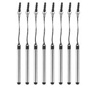 HOOWIFFY 8pcs Universal Stylus Pens for Touch Screens with Comfortable Grip and Portable Design, Retractable Mini Stylus Pens Compatible with Atms and Touch Devices, Black Plastic