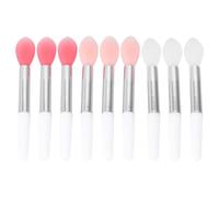 HOOWIFFY 9pcs Silicone Lipstick Brush Set for Precise Application, Easy to Carry Portable Lip Brush with Soft Plastic and Silicone Material, for Home Use and Work Makeup