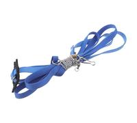 HOOWIFFY Adjustable Blue Faux Material Reptile Leash for Hamster and Lizard with Soft Skin-friendly Rope Strap, for Outdoor Training and Walking Control