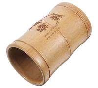 HOOWIFFY Bamboo Pen Pot Bamboo Pencil Holder Vintage Chinese Style Rounded Edges Smooth Texture Desktop Decor Choice Random Style