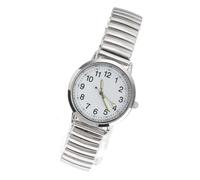 HOOWIFFY Big Number Quartz Wrist Watch for Easy Glance with Luminous Dial | Silver and White Classic Style, Suitable for Formal or Casual Occasions, Elderly Care Settings