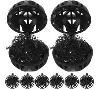 HOOWIFFY Bio Balls with Dense Holes 100pcs Black Aquarium Filter Media Plastic and Cotton Material for Efficient Filtration and Gas Exchange for Fish Tank and Mini-reef Aquarium