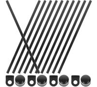 HOOWIFFY Black 43Cm Hanging Scroll Frame Pole Set, Plastic Wall Scroll Hanger with Hooks and Caps, 10pcs Poster Display Rod for Store Signs and Wedding Photo Backdrops