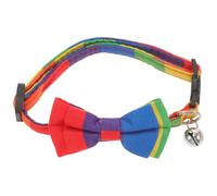 HOOWIFFY Bowtie Design Pattern Rainbow Material, Chic Fabric Parties for Adjustable and Collar with Comfortable Dog Cat Everyday Wear