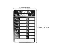 HOOWIFFY Business Opening Hours Sign Pvc Erasable White Store Operation Hours Display with User-friendly Design for Retail and Food Service