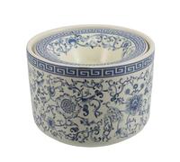 HOOWIFFY Ceramic Smoking Ashtray with Lid 1 Large Capacity Blue Wind Proof Ash Holder Elegant Refined Design for Desktop Bar Use