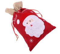 HOOWIFFY Christmas Drawstring Linen Bag Small Size S for Presents and Cookies, at Yuletide Gathering, Sturdy Candy and Cookie Holder