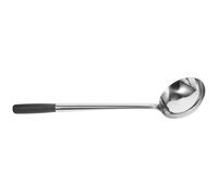 HOOWIFFY Cooking Spoon and No Burr Stainless Steel with Wooden Handle, Time-Saving Kitchen Utensil Multifunctional Cooking and Serving Spoon for Restaurants and Canteens