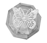 HOOWIFFY Crystal Manicure Nail Dish Cup with Metal Lid Multi-purpose Nail Dappen Dish for Easy Cleaning Stylish Modern Design Unique Shape and Personal Use