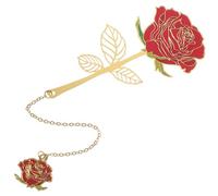 HOOWIFFY Delicate Rose Shape Iron Bookmark Retro Style Portable Metal Bookmarks for Teachers and Writers Will Not Fade Decorative Reading Accessory