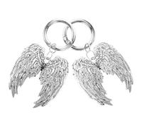 HOOWIFFY Detachable Angel Wing Rear Shoe Charms for Women 2pcs Silver Zinc Alloy Boot Accessories for Daily Life and Dates 3.00 Inch