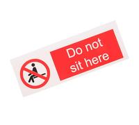 HOOWIFFY Do Not Sit Here Sticker Caution Sign Pvc Adhesive Highly Visible Self Adhesive Warning Sign Securely Attached to Smooth Surface for Garden Factory 150mm X 50mm