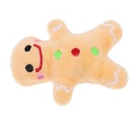 HOOWIFFY Dog Chew Christmas Pet Plush Brown Plush Gingerbread Man for Dogs Chase Game Xmas Party Teeth Cleaning Bite Resistant
