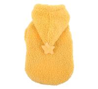 HOOWIFFY Dog Winter Clothing Pet Coat Pajamas Exceptional Warmth Quick Dressing and Removal Plush Fleece Lined Full Body Yellow Star Design Winter Fashion Style Recommended Weight 2.5-4 Kg