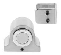 HOOWIFFY Door Stopper for Wall Magnetic Catch Aluminum Alloy Silver No-Punch Design Absorb Sound Prevent Accidental Injury Modern Delicate Shape for Bathroom