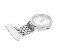 HOOWIFFY Electronic Nursing Fob Watch Silver Alloy with Alarm and Precise Time Suitable for Medical Staff and Emergency Responders