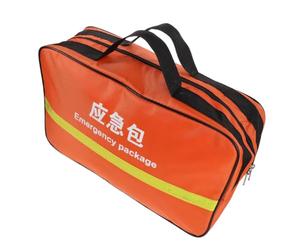 HOOWIFFY Empty Emergency Kit Bag for Home and Flood Evacuations, Spacious Multi-Compartment Nylon Storage with Easy Portability, Orange Large Capacity Safety and Survival Bag,