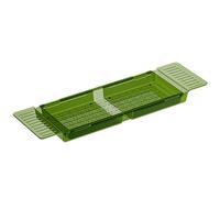 HOOWIFFY Expandable Green Bath Tray for Bathtub with Recesses for Accessories Premium Pet Material Bath Board for Tub