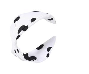 HOOWIFFY Fashion Wave Dot Hairband with Knot Design for Women, Plastic Material, White Colour, Keeps Hair in Place and Holds Hair Securely, Suitable for Everyday Wear and Occasions