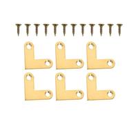 HOOWIFFY Flat Corner Brackets 6pcs for Photo Frames and Simple Installation Brass Corner Protectors Right Angle