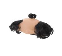 HOOWIFFY Funny Men’s Party Wig with Ultrarealistic Scalp Design, Lightweight Black Synthetic Hair Bald Cap for Holiday Outfits and Halloween Costume Hair Wigs
