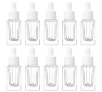 HOOWIFFY Glass Dropper Bottles, 10pcs 15ml with Sealing Lid Design and Accurate Drop Control Practical Small Travel Bottles for Skin Care Product Packing