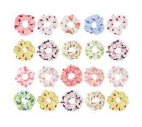 HOOWIFFY Hair Scrunchies Elastic Hair Bands 20pcs Large Fruit Pattern with Smooth Assorted style for Women for Doing Exercises and Banquets