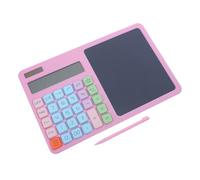 HOOWIFFY Handwriting Calculator with Pad, Solar Powered 12-digit Desktop Calculator, Abs Pink, Silent Keys, Erasable Writing Pad, Large Display, for Home Study and Business Applications
